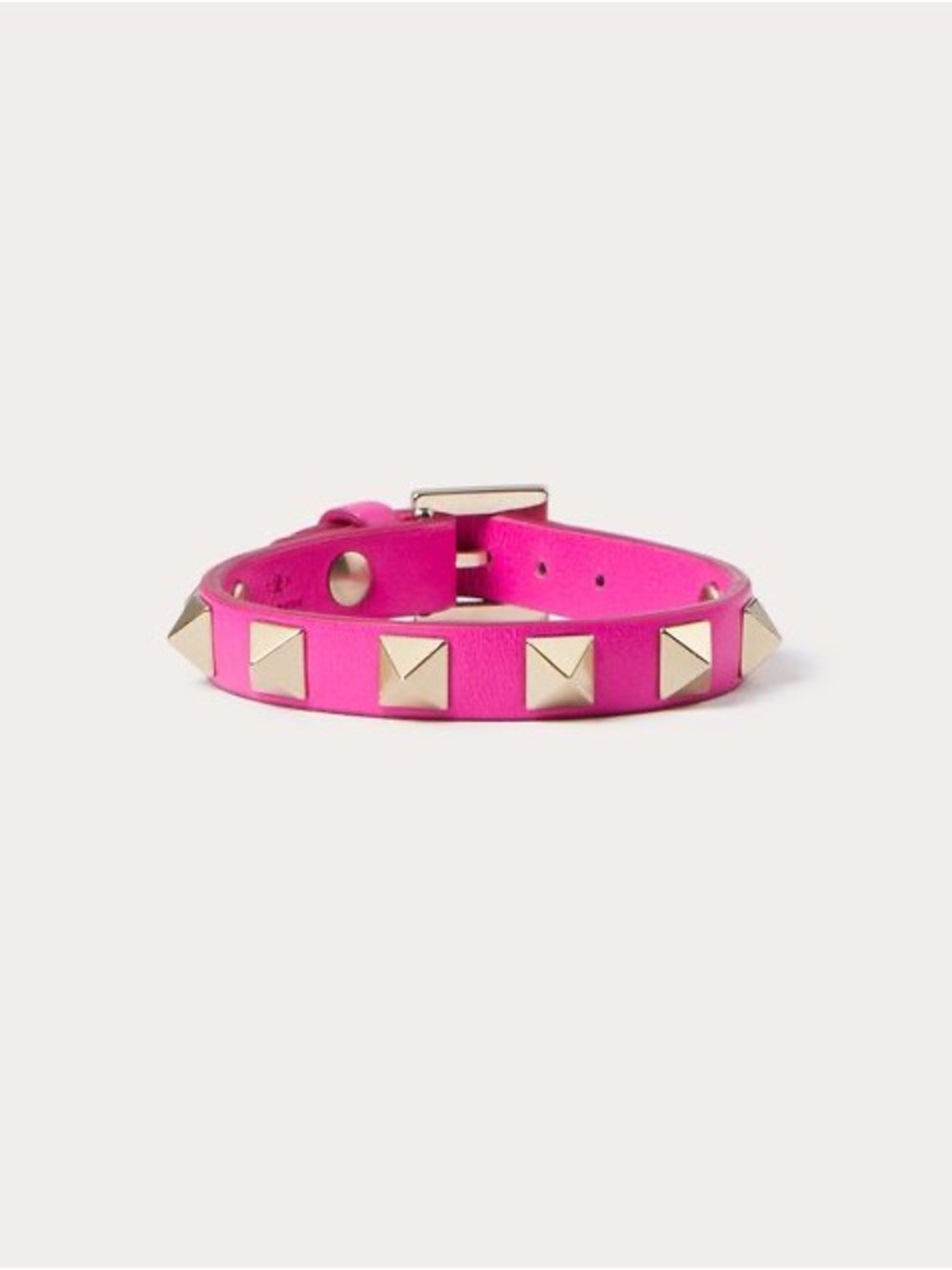 Valentino Garavani  Rockstud Leather Bracelet Hot Pink NWT